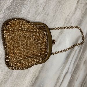 Whiting & Davis vintage coin lipstick purse